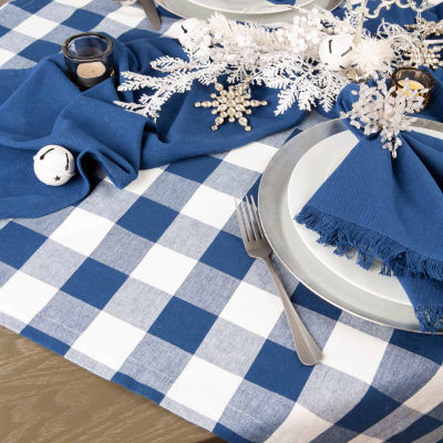 Design Imports Navy Buffalo Check Tablecloth