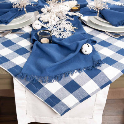 Design Imports Navy Buffalo Check Tablecloth
