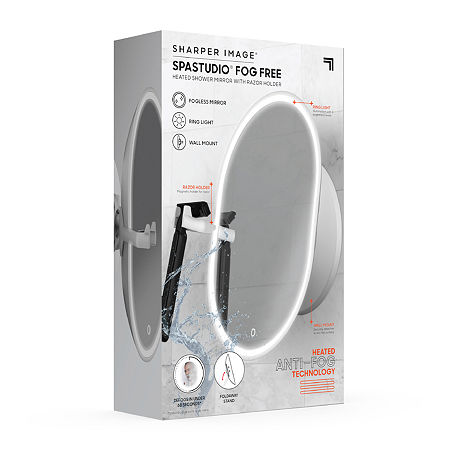 Sharper Image Spastudio Heated Shower Mirrors, One Size, White