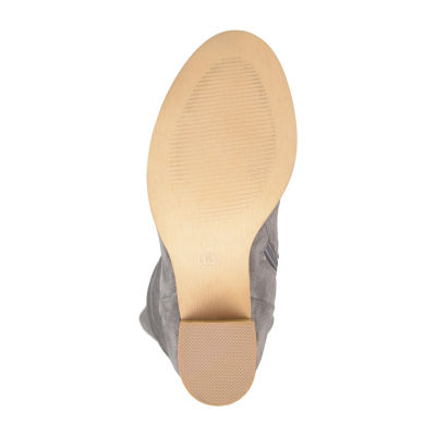 Journee Collection Womens Kaison Extra Wide Calf Stacked Heel Over the Knee Boots