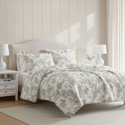 Martha Stewart Avery Floral Easy Care Duvet Cover Set