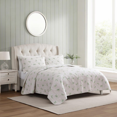 Laura Ashley Bouncy Bows Easy Care Quilt Set