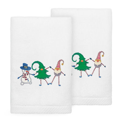 Linum Home Textiles Christmas Frolic Embroidered 2-pc. Hand Towel
