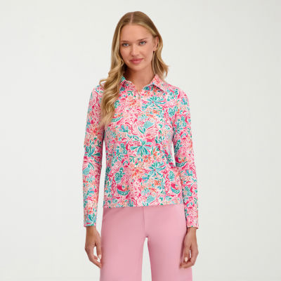 Stella Parker Womens Long Sleeve Polo Shirt