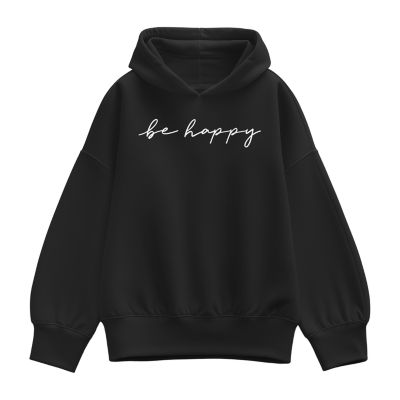 Be Happy Script Womens Long Sleeve Hoodie