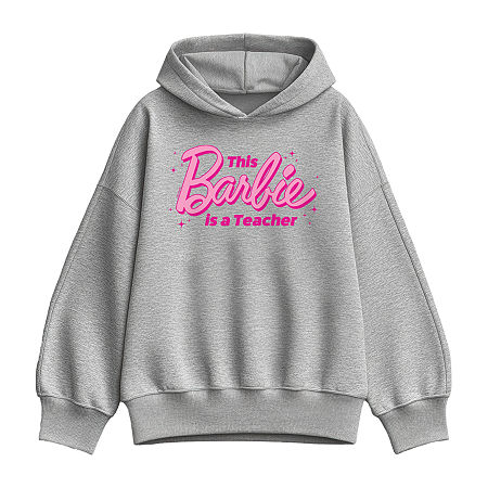 Womens Long Sleeve Barbie Hoodie, Small, Gray