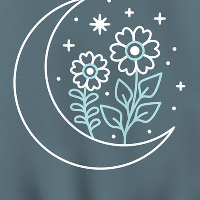 Moon Flowers Womens Long Sleeve Hoodie