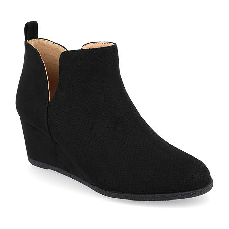 Journee Collection Womens Mylee-wd Wedge Heel Booties Wide Width In Black