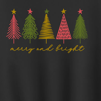 Merry And Bright Womens Crew Neck Long Sleeve Pullover Sweater
