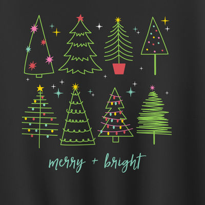 Merry And Bright Womens Crew Neck Long Sleeve Pullover Sweater