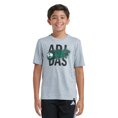 adidas Big Kid Boys Crew Neck Short Sleeve Regular Fit Graphic T-Shirt