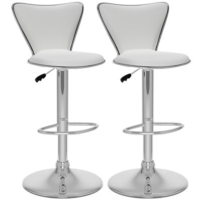 Curved Back Adjustable Bar Stools- Set of 2