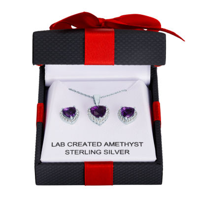 Gemstone Sterling Silver Heart 2-pc. Jewelry Set