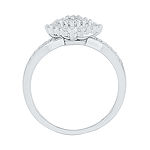 Womens 7/8 CT. T.W. Mined White Diamond 10K White Gold Cluster Cocktail Ring