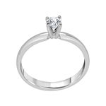 Deluxe Collection Womens 1/2 CT. T.W. Genuine White Diamond 14K White Gold Round Solitaire Engagement Ring