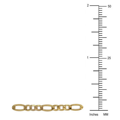 10K Yellow Gold 2.9mm 20-22" Semi-Solid Figaro Chain