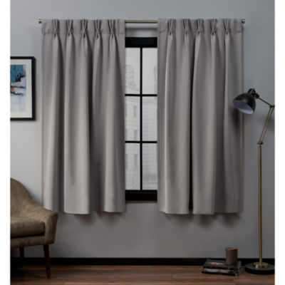 Exclusive Home Curtains Sateen Pinch Pleat Energy Saving Blackout Set of 2 Curtain Panel