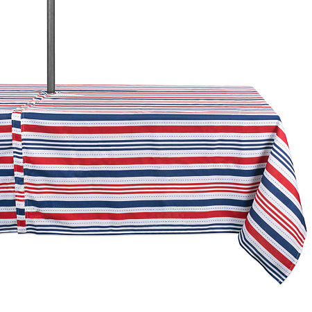 Design Imports Patriotic Stripe Outdoor Umbrella Tablecloth, One Size, Multiple Colors