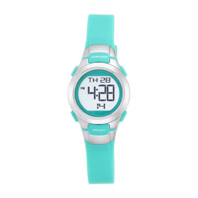 Armitron Pro Sport Womens Chronograph Digital Green Strap Watch 45/7012tel