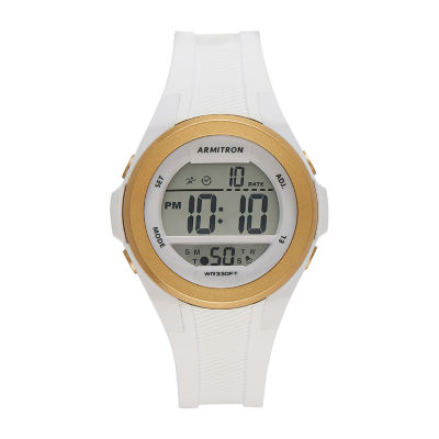 Armitron Pro Sport Womens Digital White Strap Watch 45/7090wgd