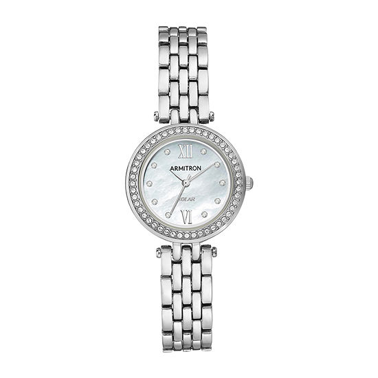 Armitron Womens Crystal Accent Silver Tone Bracelet Watch 75/5623mpsv