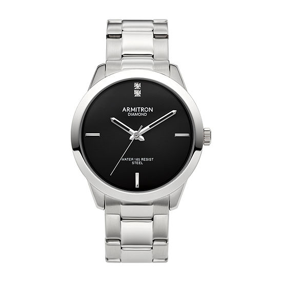 Armitron Mens Silver Tone Bracelet Watch-20/5409bksv