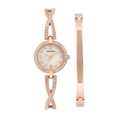 Armitron Womens Crystal Accent Rose Goldtone 2-pc. Watch Boxed Set-75/5720bmrgst