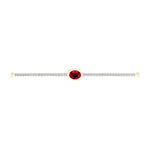 1/5 CT. T.W. Lead Glass-Filled Red Ruby Sterling Silver Bolo Bracelet