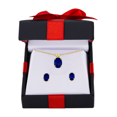 Lab Created Blue Sapphire 10K Gold 2-pc. Jewelry Set