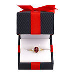 Womens Genuine Red Garnet 10K Gold Cocktail Ring