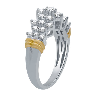 1 CT.T.W. Natural Diamond Two-Tone 10K Gold Ring