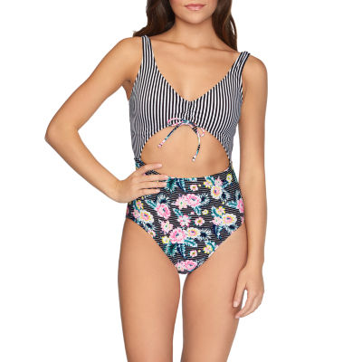 Arizona Womens Tropical One Piece Swimsuit Juniors
