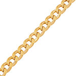 Mens 10K Gold 8.5" 6mm Semi-Solid Curb Bracelet