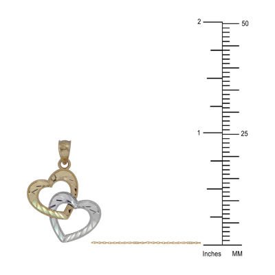 Womens 10K Gold Heart 18 Inch Pendant Necklace