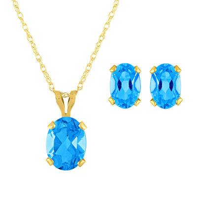 Genuine Blue Topaz 10K Gold 2-pc. Jewelry Set