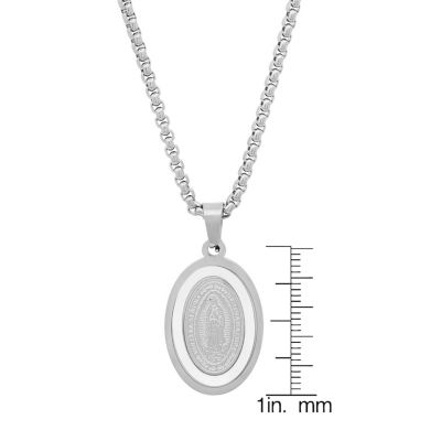 Steeltime Mens Stainless Steel 24 Inch Pendant Necklace