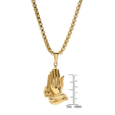 Steeltime Mens 18K Gold Over Stainless Steel 24 Inch Pendant Necklace