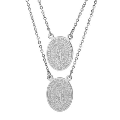 Steeltime Nuestras Senora De Guadalupe / Our Lady Of Guadalupe Mens Stainless Steel Pendant Necklace