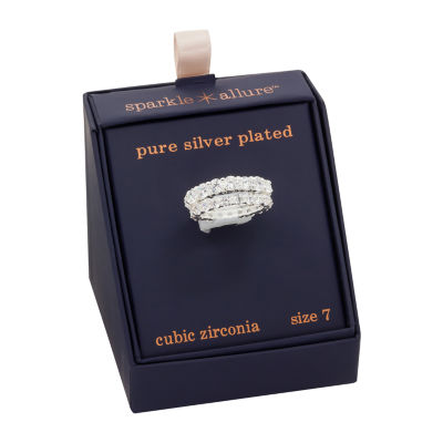 Sparkle Allure Womens White Cubic Zirconia Pure Silver Over Brass Hypoallergenic Bridal Set