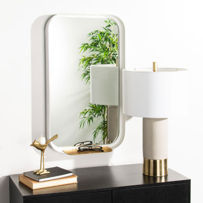 Safavieh Amabel Ledge Gold/White Wall Mount Rectangular Wall Mirror