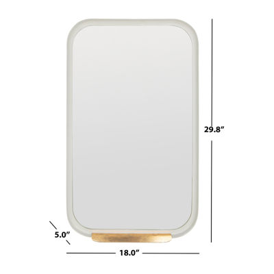 Safavieh Amabel Ledge Gold/White Wall Mount Rectangular Wall Mirror