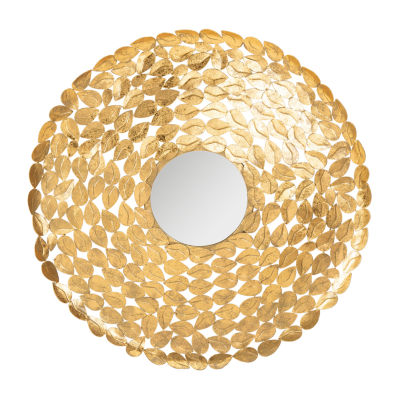 Safavieh Bliss Gold Foil Wall Mount Round Decorative Wall Mirror