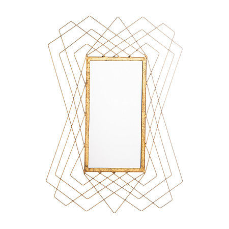 Safavieh Hazelton Gold Foil Wall Mount Rectangular Decorative Wall Mirror, One Size, Yellow