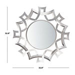 Safavieh Audra Silver Wall Mount Sunburst Decorative Wall Mirror