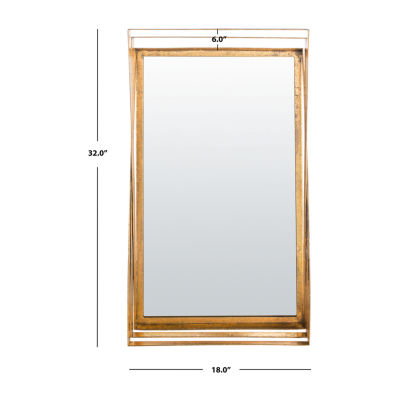 Safavieh Resa Gold Retro Wall Mount Rectangular Wall Mirror