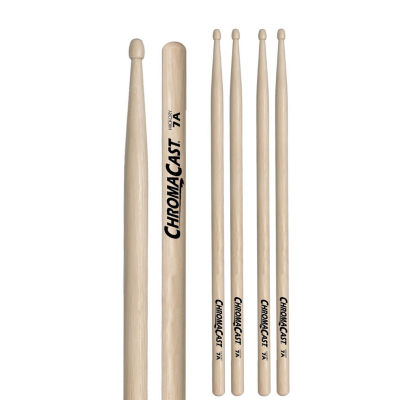 ChromaCast 7A 3 Pairs of Hickory Drumsticks with Bag