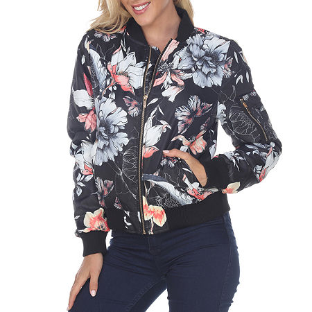White Mark Womens Midweight Bomber Jacket, Large, Black