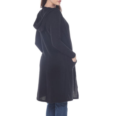 White Mark Womens Hooded Long Sleeve Open Front Cardigan