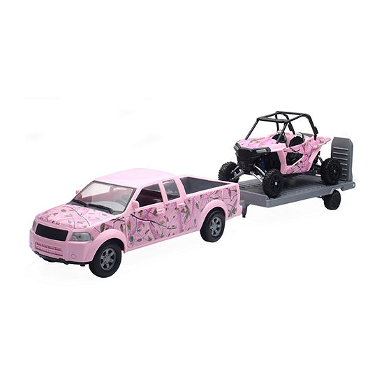 New Ray Pink Camo Pickup Truck Set