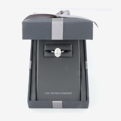 (H-I / SI2) Womens 3 CT. Lab-Grown White Diamond in 14K Gold Oval Solitaire Engagement Ring